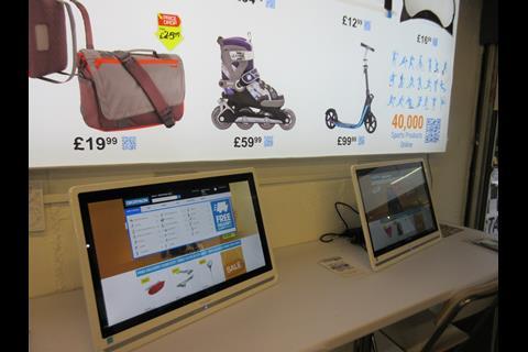 Decathlon full range is available via monitors at its Old Street pop-up